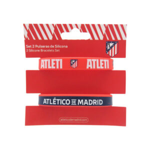 Atlético de Madrid Set 2 Pulseras de Silicona Talla Adulto