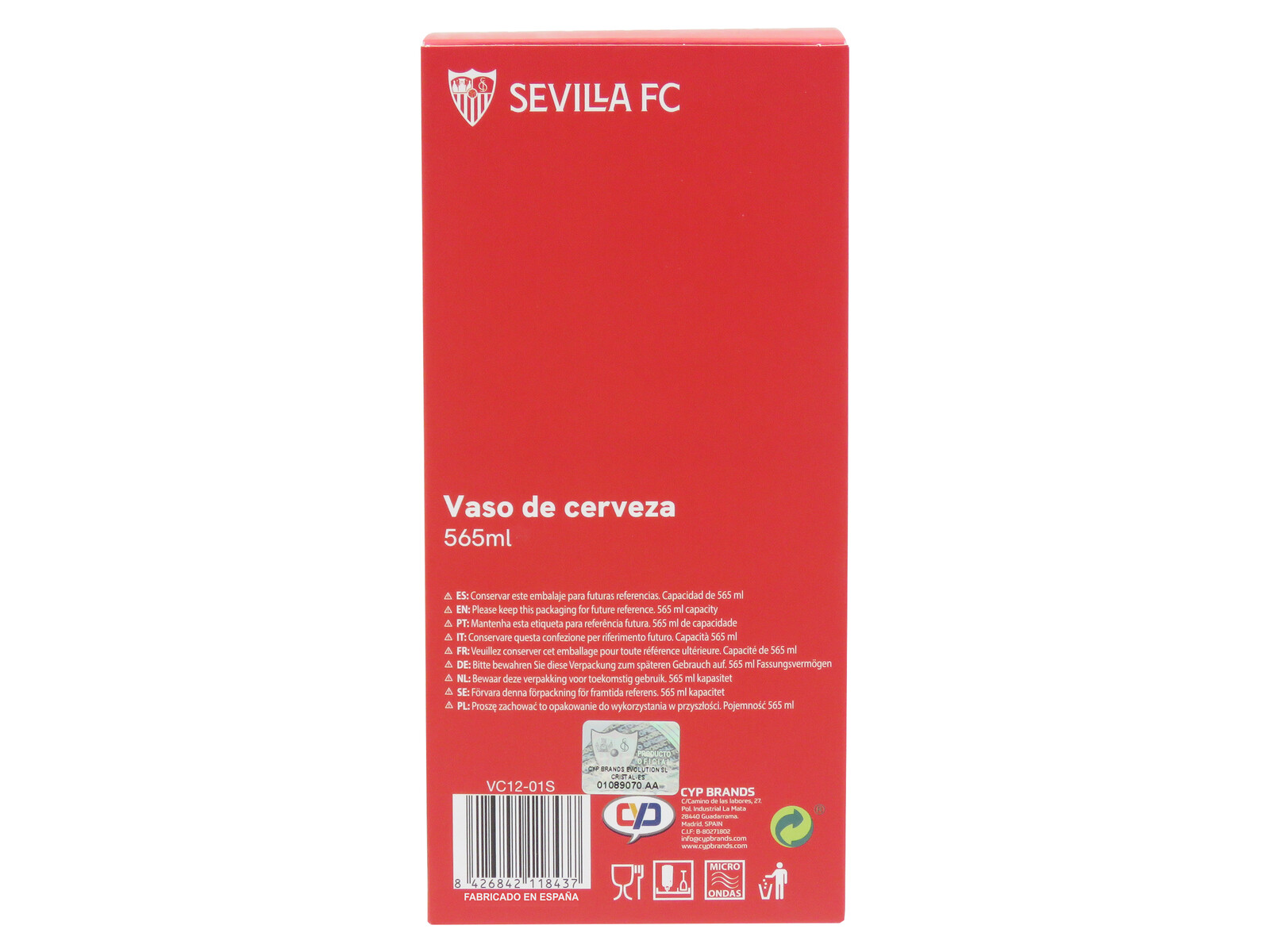 Sevilla Vaso Cerveza 565ml