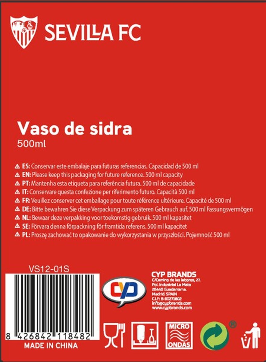 Sevilla Vaso de Sidra 500ml