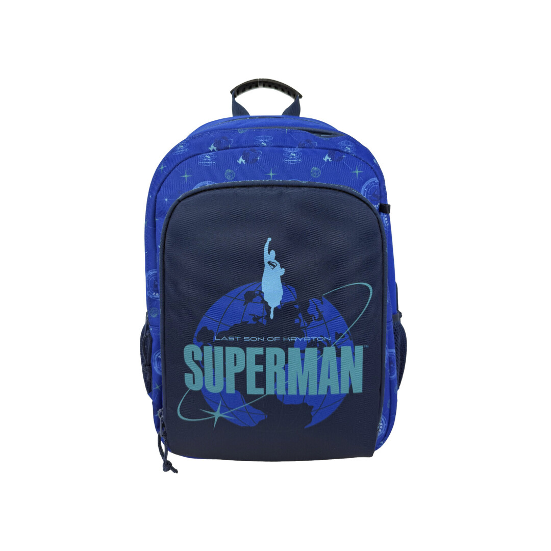 Superman Mochila 43cm Adaptable a Trolley- Blue