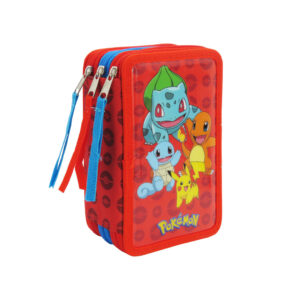 Pokémon Plumier 3 Pisos con Material Escolar
