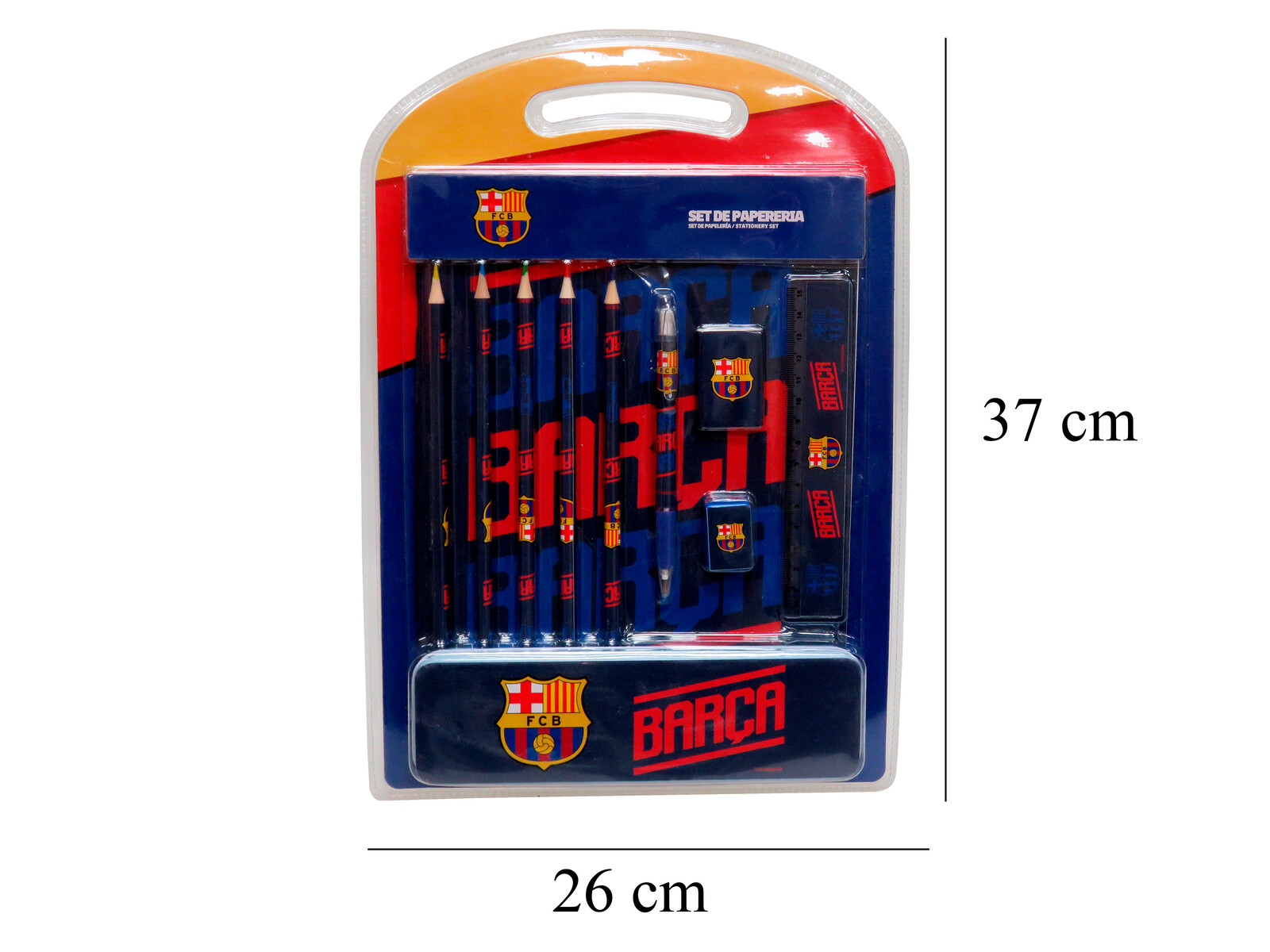 FC Barcelona Set de Papelería con Estuche de Metal