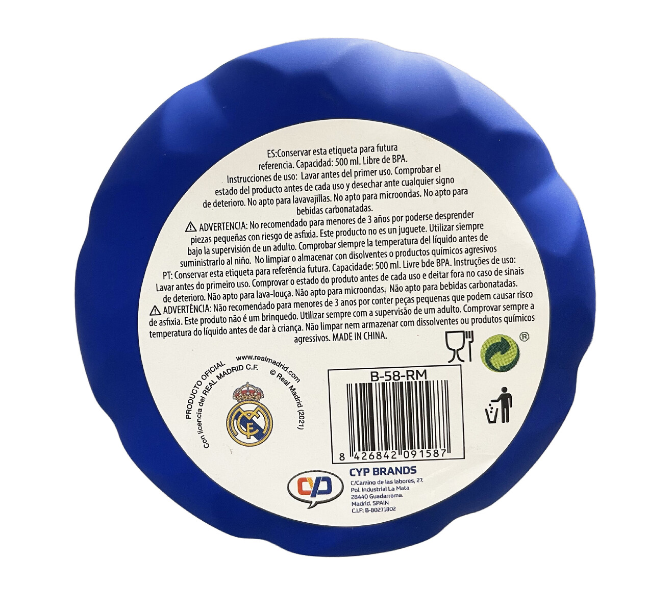 Real Madrid Botella de Acero de Doble Pared 500 ml