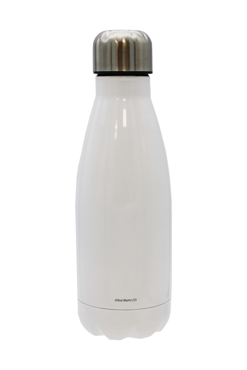 Real Madrid Botella Personalizable Blanca de Acero 550ml Letra C