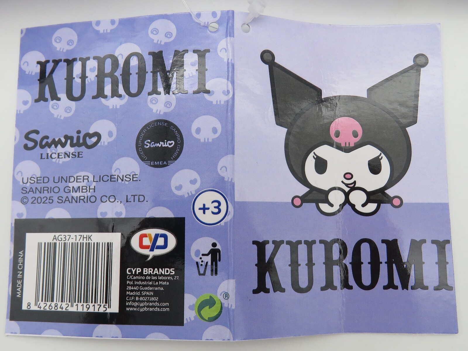 Sanrio Kuromi Paraguas Manual Adulto Transp. Burbuja 57 cm