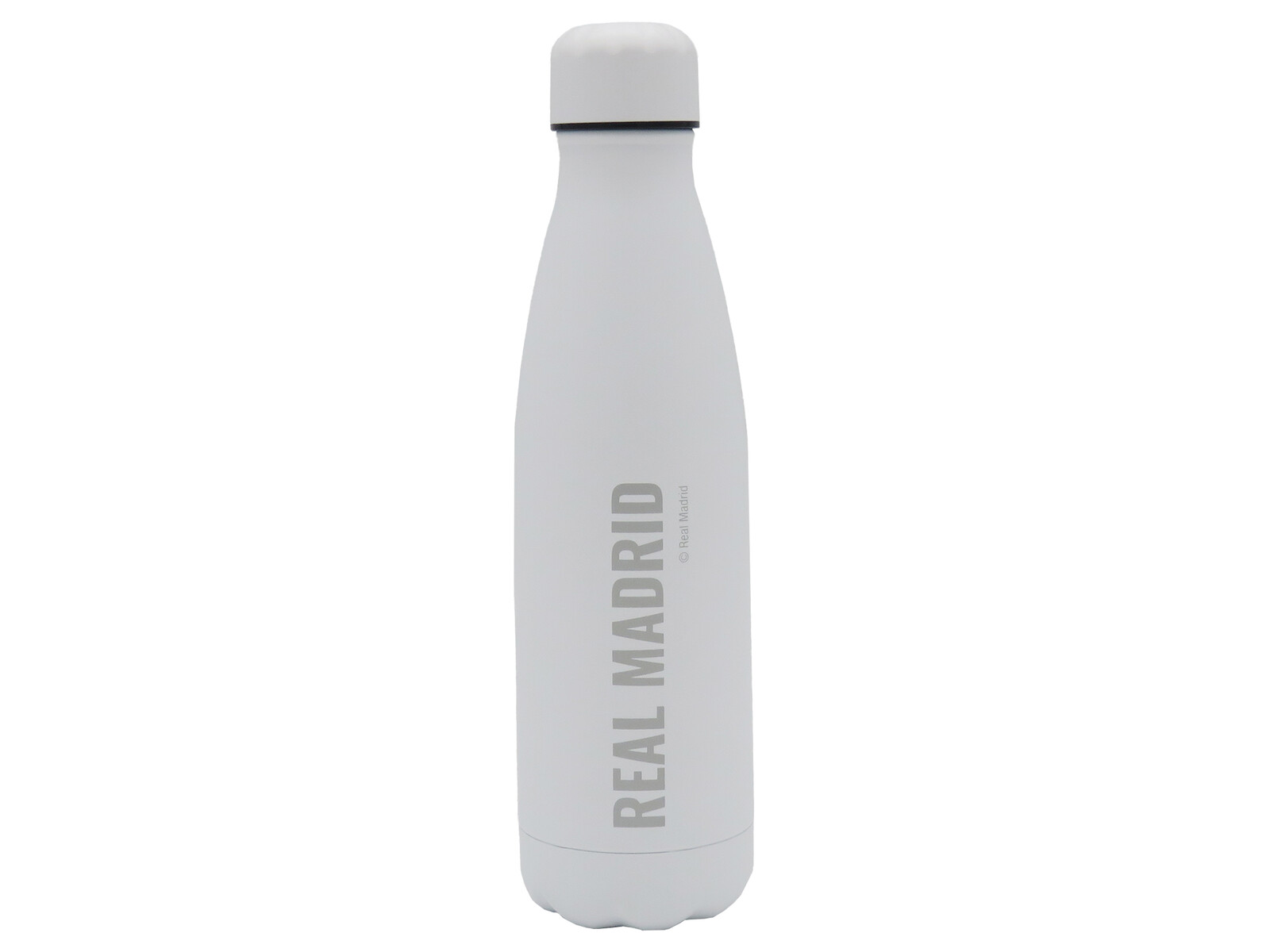 Real Madrid Botella Blanca con Plata Rubberizada de Doble Pared