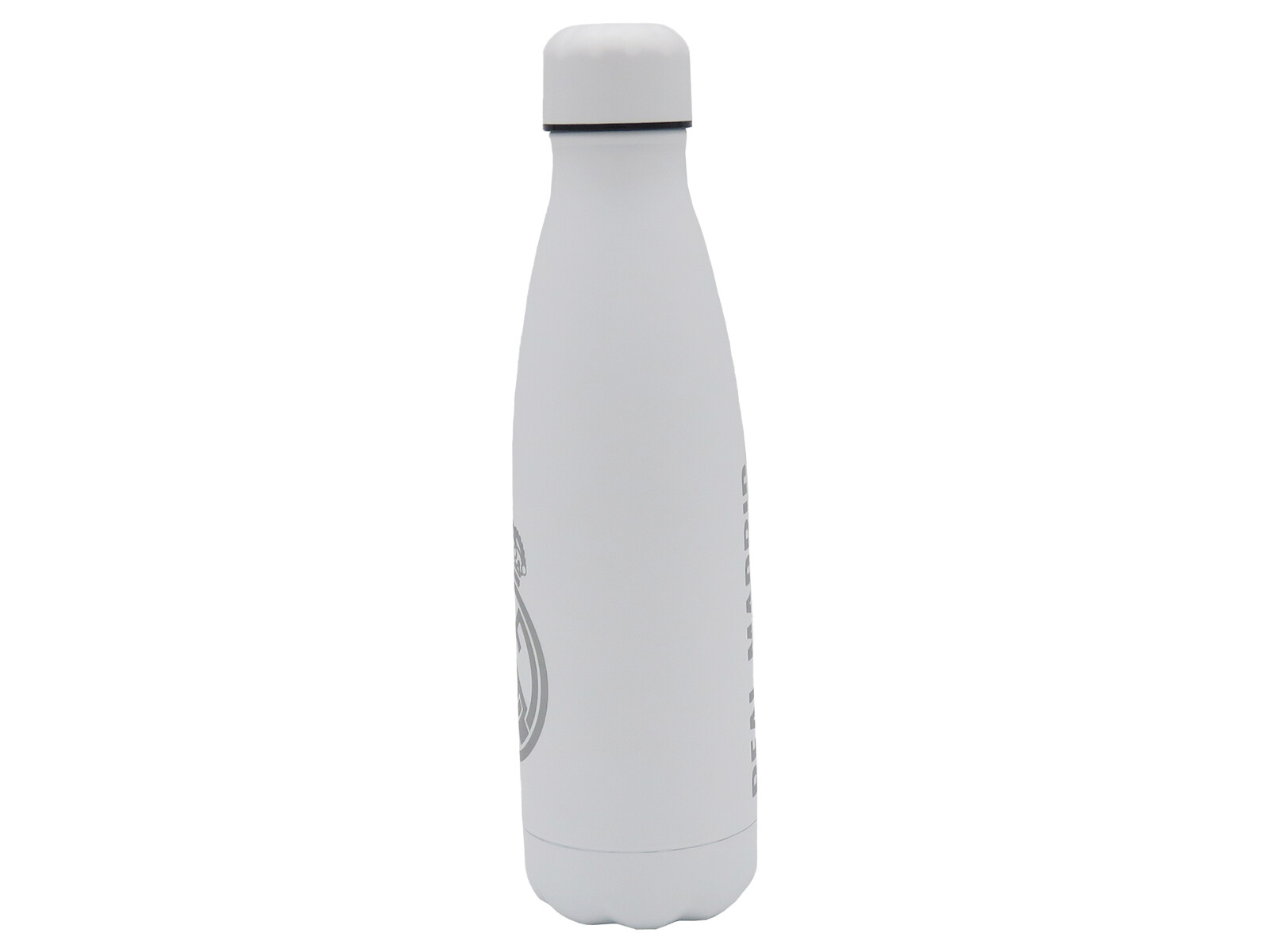 Real Madrid Botella Blanca con Plata Rubberizada de Doble Pared