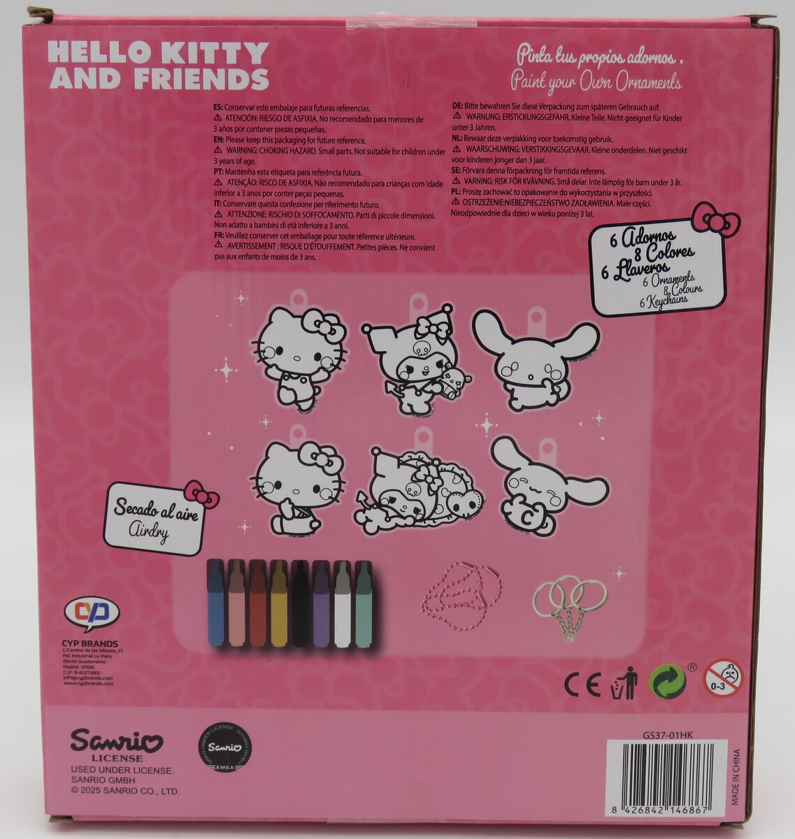 Sanrio Hello Kitty Set Para Pintar Colgadores Decorativos