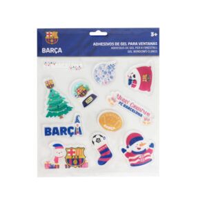 FC Barcelona Pegatinas de Gel Navidad para Ventana