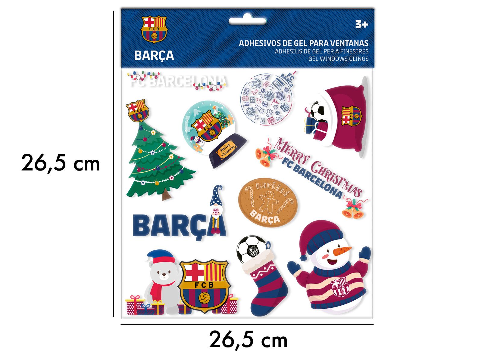 FC Barcelona Pegatinas de Gel Navidad para Ventana