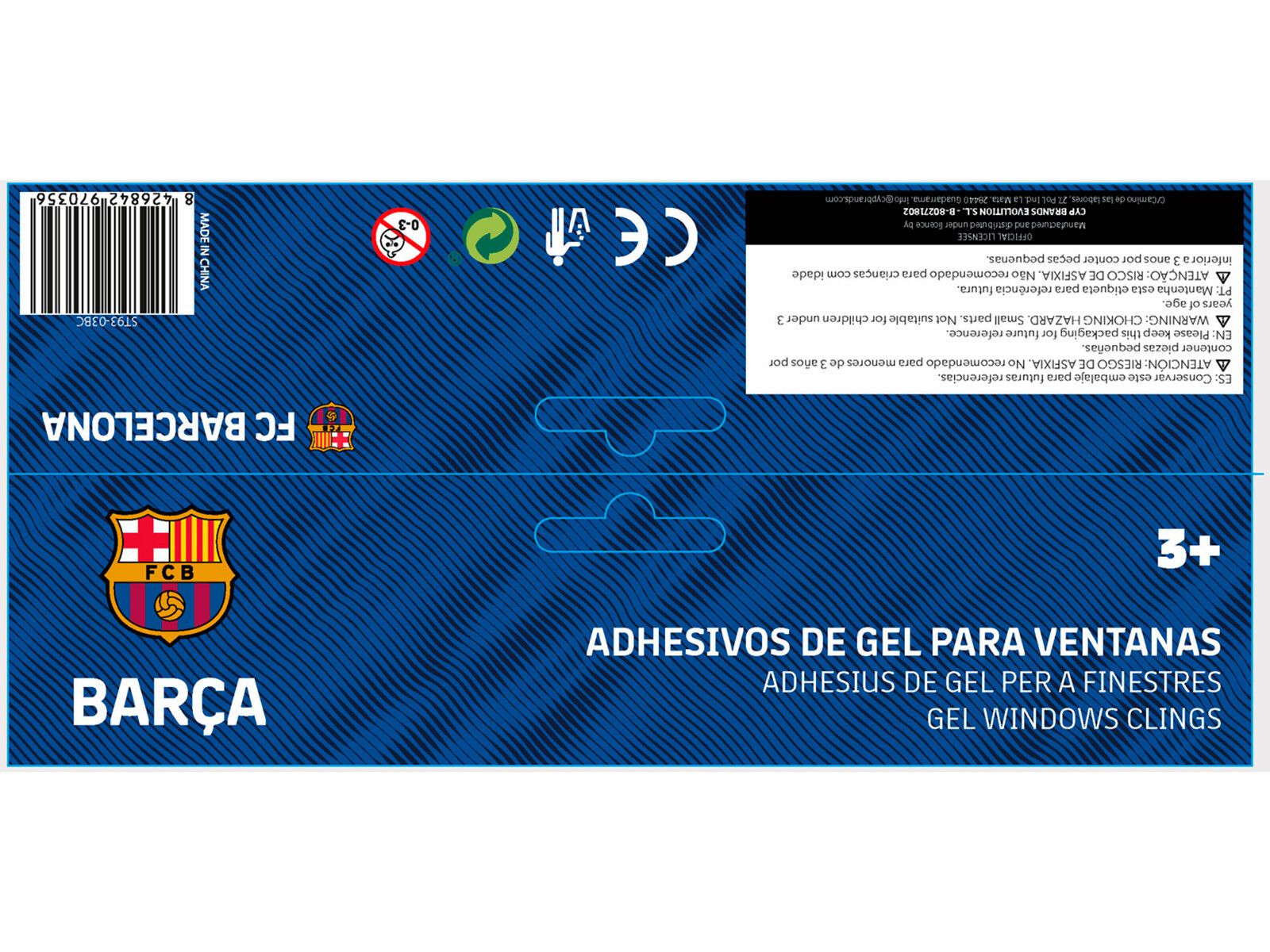 FC Barcelona Pegatinas de Gel Navidad para Ventana