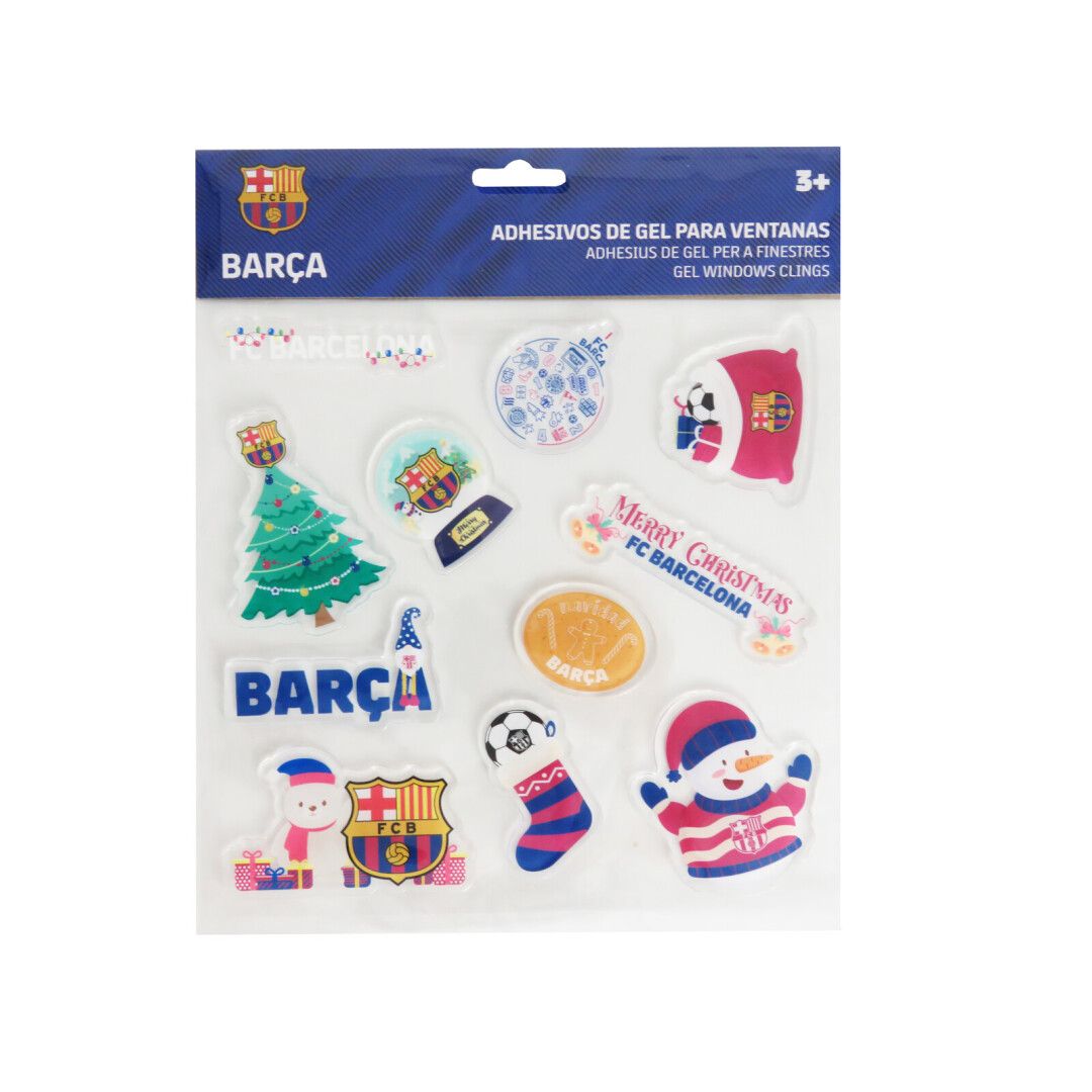 FC Barcelona Pegatinas de Gel Navidad para Ventana