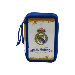 Real Madrid Plumier 3 Pisos con Material Escolar