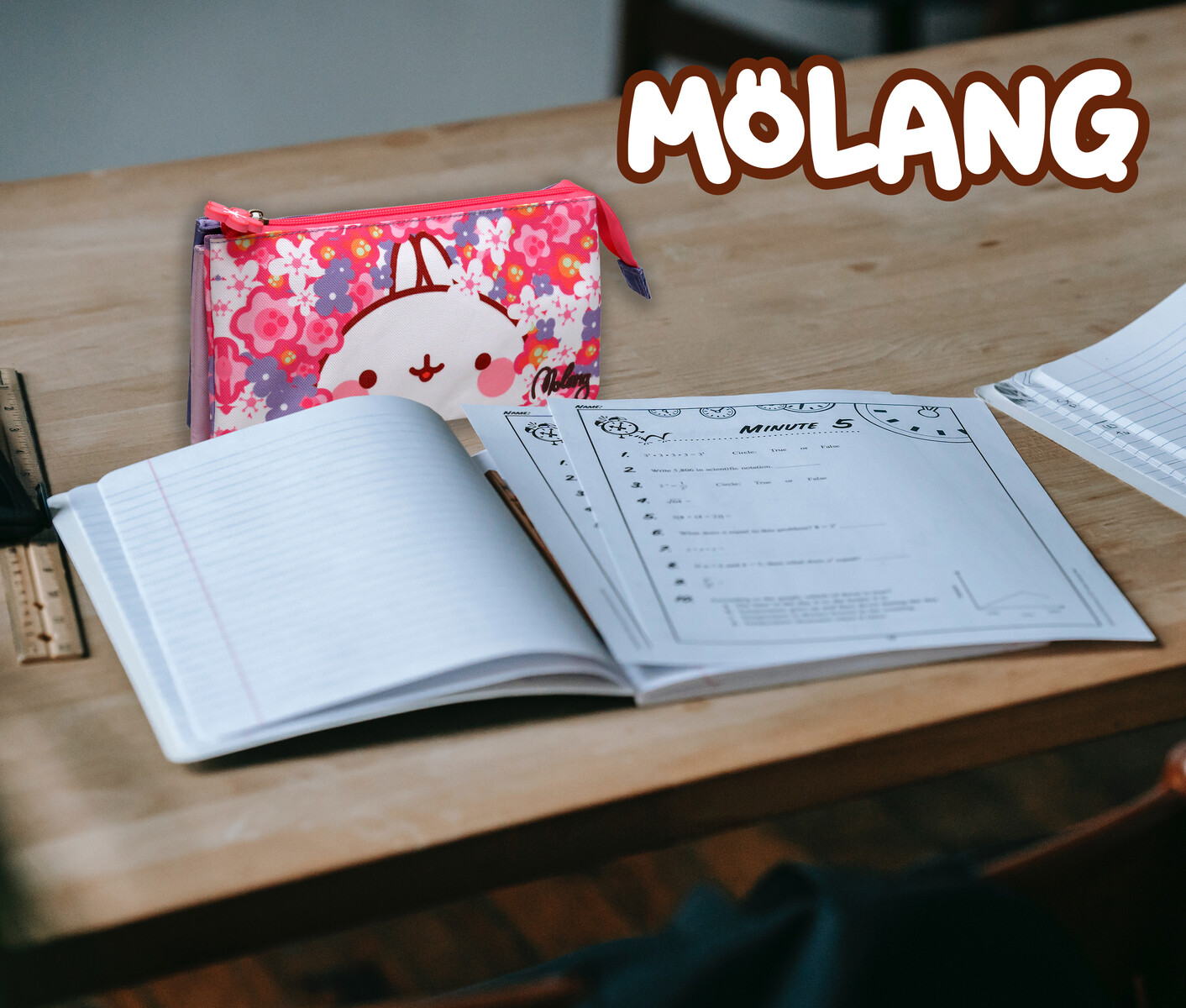 Portatodo Triple con 5 Compartimentos Molang